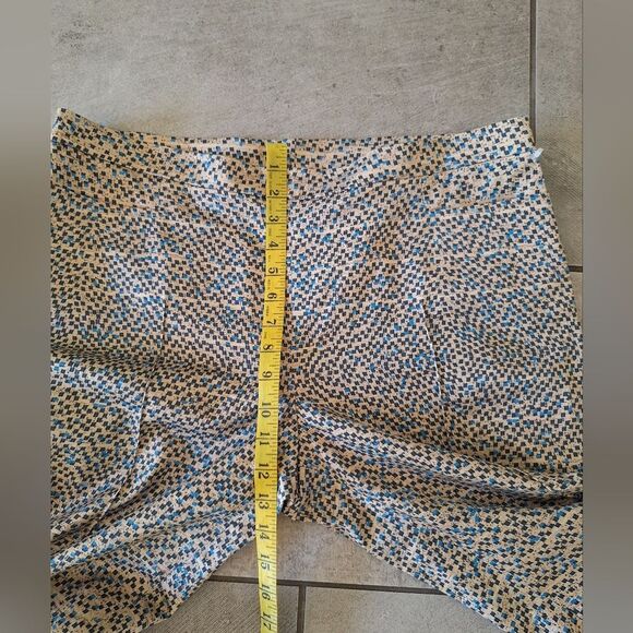 A-K-R-I-S Punto Stylish Tan and Blue  Ankle Pants Size  14 - Picture 6 of 8